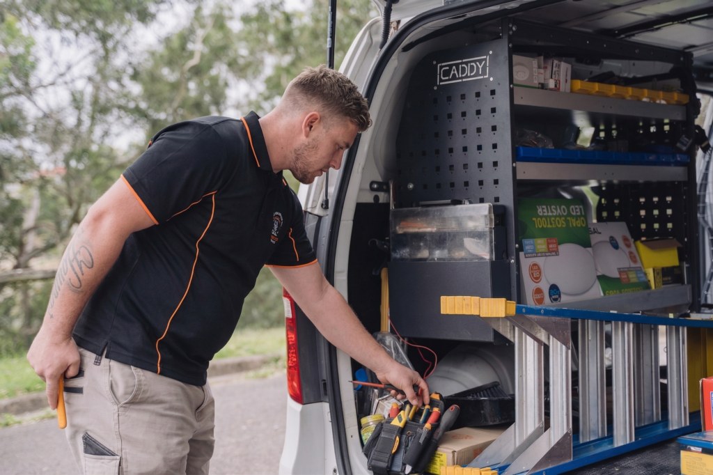 Licensed Hurstville electrician working on a residential job